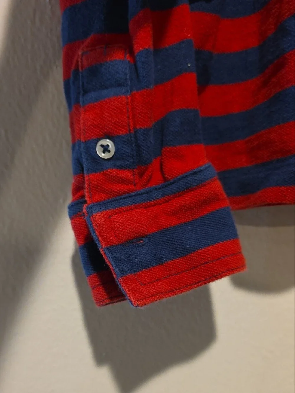 Polo by Ralph Lauren Red and Navy Striped Kids Long-Sleeve Polo 2t
